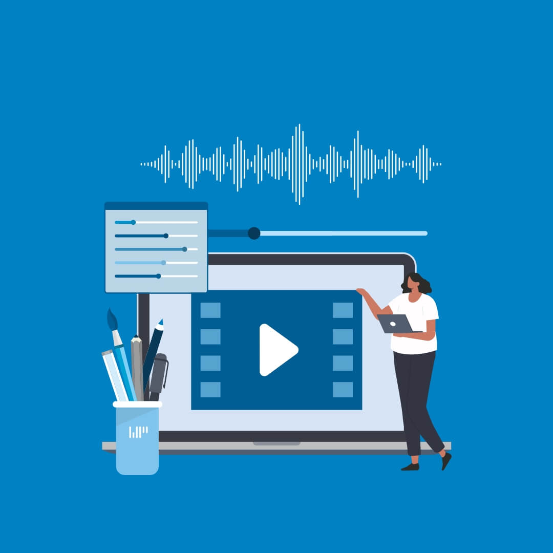 Graphic showing an animator at work