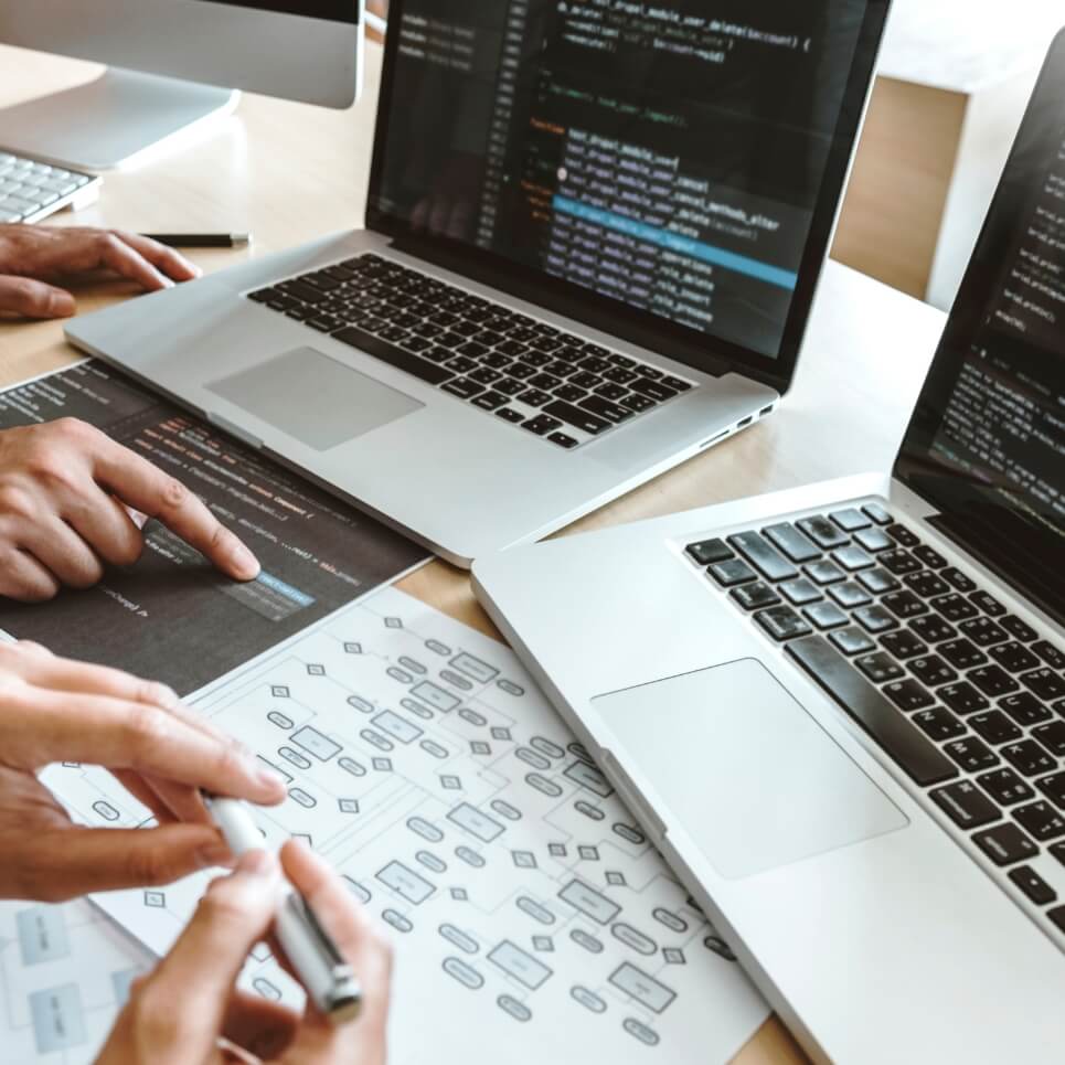 Image showing a team working on a website flowchart