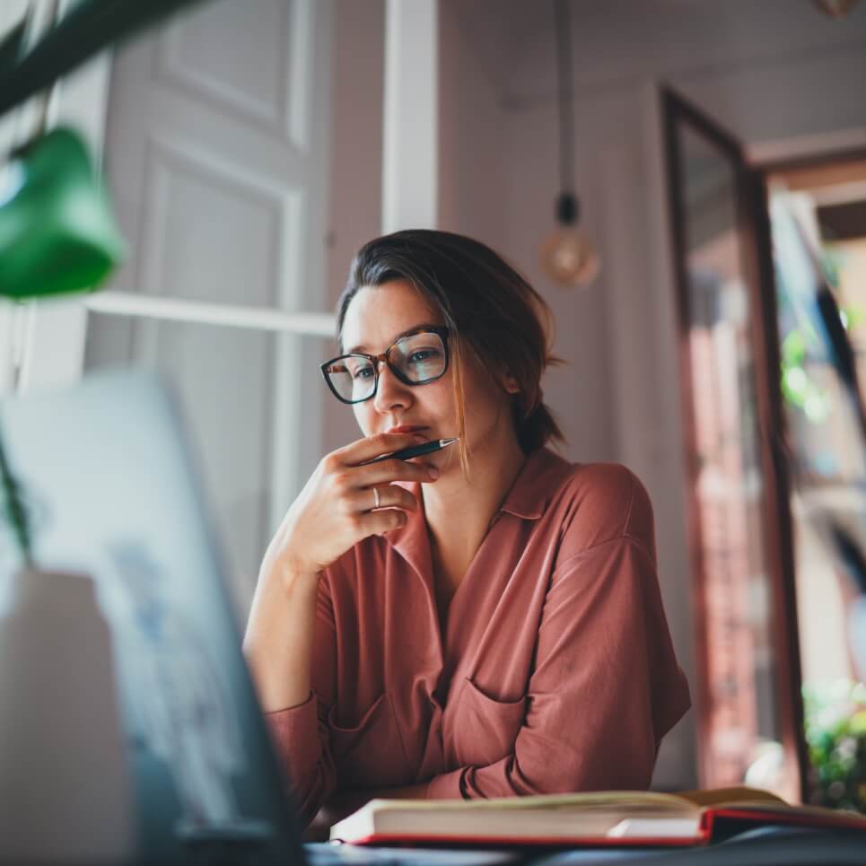 Image showing a woman working on a laptop